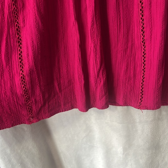 Knox Rose Top Pink Short Sleeve Round Neck Eyelet Embroidered Top Size Large - Picture 11 of 16